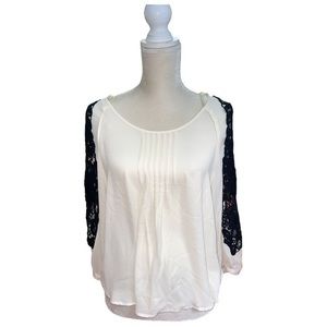 NEW Love Culture Ivory Lace Detail Blouse - M